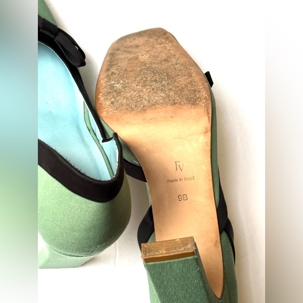 Frances Valentine shoes Sinclair D'Orsay Pump heels in green sz 9B - Picture 5 of 7